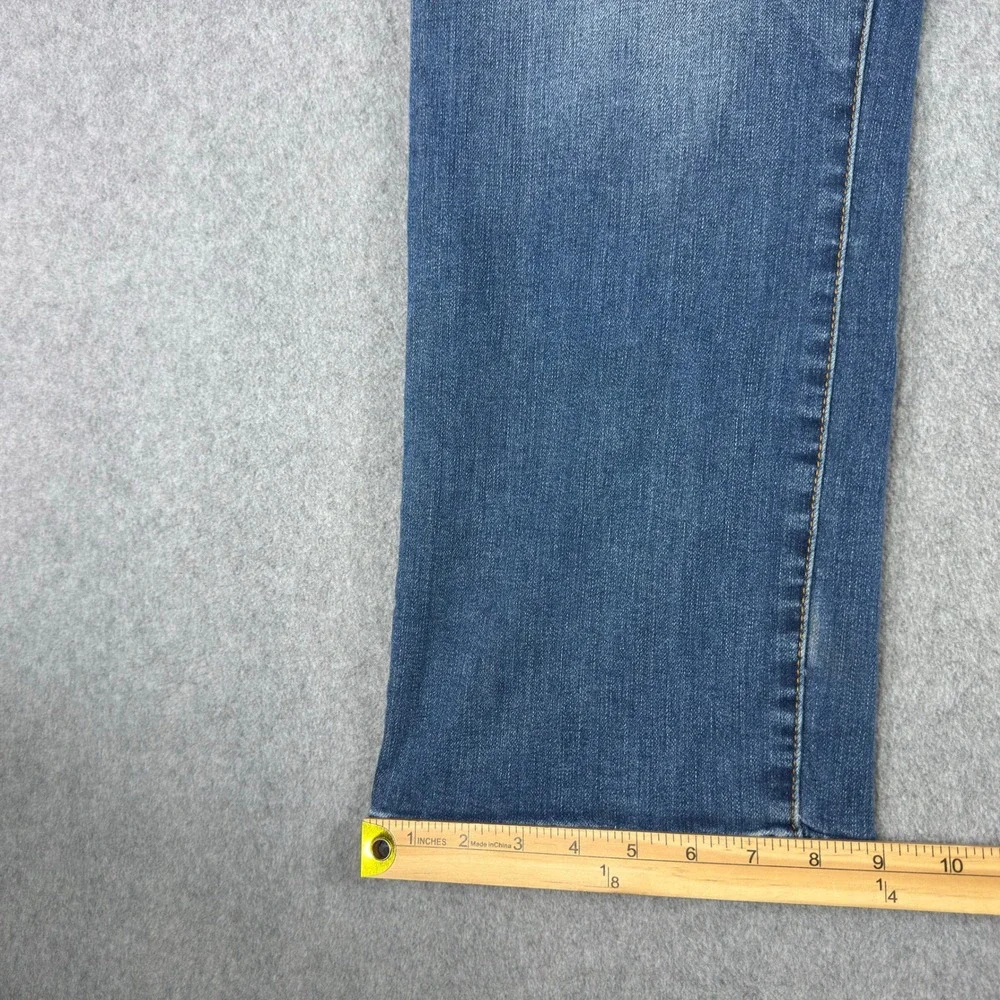True Religion Jeans Mens 42x32 Blue Ricky Relaxed Straight Flap Pockets Denim